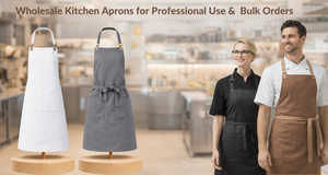 Cooking Apron Custom Logo <b>Kitchen</b> Apron with Pockets Adjustable Strap Soft Fabric Long Lasting Use - Product Image 3