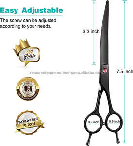 Tijeras de aseo para perros con Puntas curvadas de seguridad, tijeras profesionales de acero inoxidable para aseo de mascotas - Product Image 2