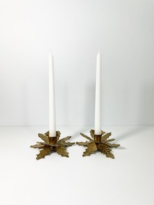 Vintage Brass Botanical Leaf <b>Candlestick</b> Holder Handcrafted Floral Candle Stand for Home Decor Dining Table Wedding - Product Image 5