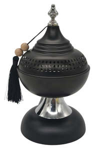 Encensoir à Bakhoor moderne haut en maille dorée, support conique perforé pour Oud, brûleur à charbon en métal surélevé - Product Image 4