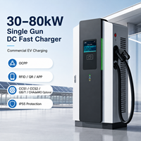 Stations de recharge publiques de faible capacité pour hôtels, lieux de travail, parkings. Sortie CC 30-80 kW, entrée CA 380 V, multi-connecteurs