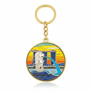 พวงกุญแจโลหะรูปเมอร์ไลออนสิงคโปร์ ของที่ระลึกสำหรับนักท่องเที่ยว ของชำร่วยราคาถูก ผลิตตามสั่ง ทำจากโลหะผสมสังกะสี - Product Image 2