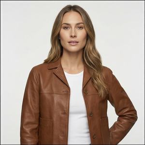 แจ็กเก็ตหนังแฟชั่นน้ำหนักเบาของผู้หญิงสำหรับฤดูหนาว - Product Image 1