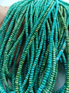 Nuevas llegadas de cuentas redondas lisas de turquesa de Arizona de 3 mm a 4,5 mm, piedra preciosa natural para joyería hecha a mano, suministro al por mayor. - Product Image 1