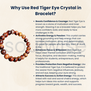 Divine Solutions <b>Red</b> Tiger Eye <b>Bracelet</b> with Buddha Charm-Unisex Gift for Hindu Occasions - Product Image 3