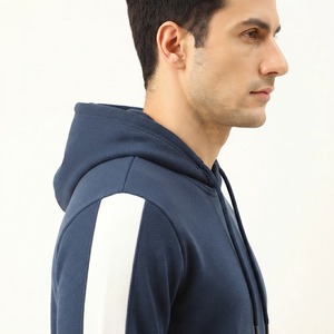 Sudadera con Capucha para Hombre, con Mangas en Contraste, Forro Polar Suave, Bolsillo Canguro, Cierre de Cremallera, Estilo Casual, Deportivo, Urbano, Impermeable, para Invierno - Product Image 4