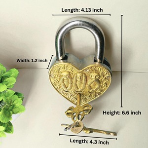 Metal <b>Padlock</b> Steel Three Wise Monkeys Heart Shaped Lock Duty Lock Rust Resistance Perfect <b>Padlock</b> Affordable <b>Padlock</b> Unique - Product Image 5