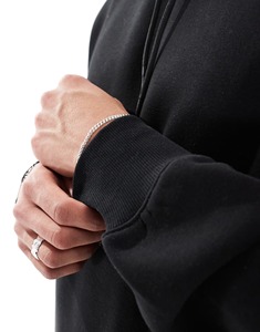 Sweat-shirt à capuche noir pour homme avec impression de marque sur le devant, broderie 3D et impression numérique, coupe ample, coton, vêtements décontractés pour l'automne - Product Image 5