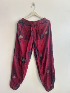 Bohemian Tie Dye <b>Harem</b> Pants Women High Waist Elastic Loose Full Length Chiffon Embroidery Summer Wear - Product Image 6