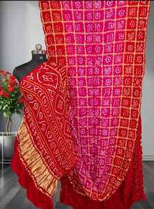 Sari Bandhani Rajasthani con Pallu Elegante – Prenda Étnica de Tela Suave para Fiestas y Festivales - Product Image 4