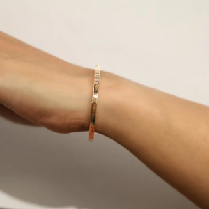 Bracelet en diamant taille émeraude certifié IGI, or jaune, blanc ou rose 14K 18K, bracelet manchette en diamant, cadeau pour femme - Product Image 3