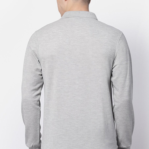 <b>Men's</b> <b>Long</b> <b>Sleeve</b> Knitted <b>Polo</b> <b>Shirt</b> Solid Color Casual Breathable Front Logo Design Regular Fit custom <b>men</b> <b>polo</b> <b>shirts</b> - Product Image 3