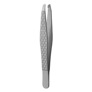Kit de 5 pinces à épiler de précision en acier inoxydable à pointe inclinée pour les poils du visage, les points noirs et les éclats cutanés, avec étui en PU - Product Image 1