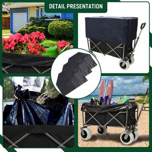 Carrello Utilitario Pieghevole con Telaio in Acciaio per Ogni Terreno, Ruote Pneumatiche da 9 Pollici, Carrello da Spiaggia con Grandi Ruote, Capacità 227 kg, Carrello da Campeggio - Product Image 2