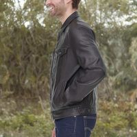 Veste de moto en cuir d'agneau imperméable pour homme, col rabattu, fermeture éclair, coupe classique, couleur unie, vêtements d'hiver