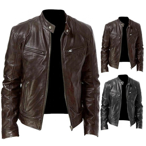 High Quality Genuine <b>Sheepskin</b> Bomber Leather <b>Jacket</b> for Men Breathable Sherpa Lining & Fur Trim Streetwear Style Black - Product Image 3