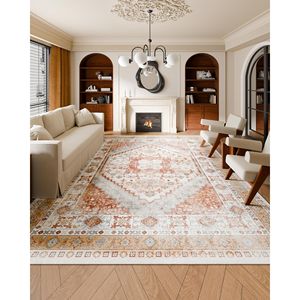 Tappeto Anti-strappo rosso marrone Vintage 9X12 ft Anti-Skid Set ampio tappetino - Product Image 2
