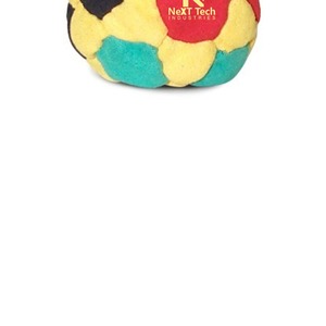 Next Tech Industries Football Toy Ball 2.5 Inches Classic Style Red Yellow Black Pattern Synthetic Suede Footbag - Product Image 4