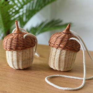 Cestas de ratán natural para niños, bolsos de hombro con forma de bellota, buen precio, juguetes y accesorios para niños - Product Image 2