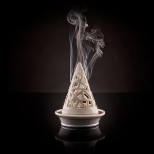 Luxury Metal Mubkhar <b>Incense</b> <b>Burner</b> Set Modern Arabic <b>Cone</b> Bakhoor <b>Burner</b> Holder Geometric Cutout Arabian Censer Home Decor - Product Image 1