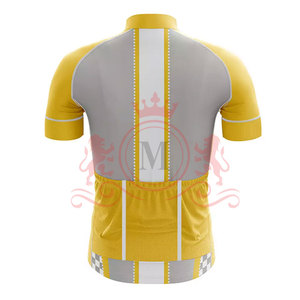 Ensemble maillot et short de cyclisme pour homme, jaune et gris, respirant, en polyester, pour adultes, uniforme de cyclisme - Product Image 4