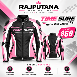 Chaquetas de Motocicleta de Cuero Genuino de Alta Calidad al por Mayor para Mujer, Chaqueta de Motociclista con Cierre Completo y Cuello con Botones - Product Image 1