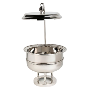Olla para guisar chapada en oro con base de alambre negro, revestimiento de acero inoxidable, fondo de cobre, diseño moderno, utensilio de cocina elegante para calentar alimentos. - Product Image 5