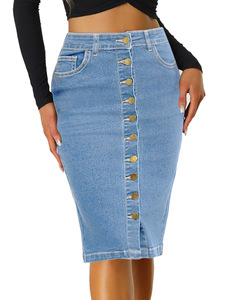 Summer Denim Skirt for Women Sexy Denim Skirt with Women's Middle Skirts - Product Image 3
