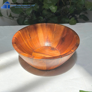 Juego de Tazones para Ensalada de Madera Natural, 3 Piezas, Solo Lavar a Mano, Utensilios Aptos para Alimentos, Hechos en Vietnam - Product Image 5
