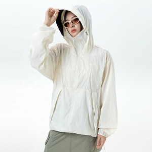 เสื้อแจ็กเก็ตไนลอน100% ใส่ได้ทั้งชายและหญิงน้ำหนักเบากันแสงยูวีป้องกันการปีนเขาแบบย่นมีซิปรูด - Product Image 5