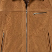 Blouson aviateur en cuir marron pour homme, à capuche, col montant, décontracté, zippé, anti-UV, respirant, teint uni, réversible, épais à l'avant