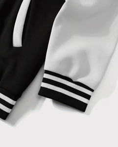 PROFIT SPORTS Veste universelle unisexe à col en V, coupe classique, noire et blanche, hiver, décontractée, réversible, respirante, coupe-vent, laine/cuir - Product Image 5
