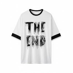 Drop Shoulder T-<b>Shirt</b> <b>White</b> Oversized Graphic Printed Custom OEM Wholesale - Product Image 2