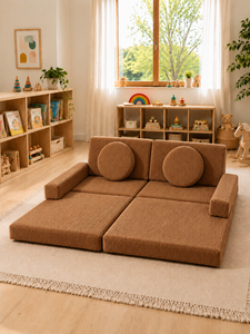 Sofá Modular Marrón Moderno para Niños de Emerald Sofa, Sofá de Juego para Apartamento, Tela Premium Personalizada, Muebles Ecológicos Aptos para Niños - Product Image 5