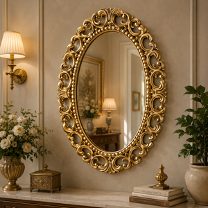 Hot Selling Caravan Hand Carved Wooden Camel Wall Mirror Antique Gold Finish Statement Decorative Mirror Luxury Home Decor - Product Image 4