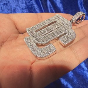 Colgante de Letra Personalizado de Plata de Ley 925 con Moissanita y Diamantes VVS, Estilo Hip Hop Bling, Joyería Personalizada Unisex - Product Image 3