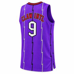 Claw Intl Basketball Jersey <b>Purple</b> Dinosaur Print Heat-Transfer Printed Men's Tank <b>Top</b> Adult All Seasons Breathable <b>Mesh</b> 100% - Product Image 3