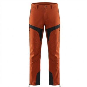 Pantalon de randonnée pour homme avec tissu extensible, poches zippées, empiècements articulés aux genoux et coupe ajustée confortable - Product Image 1