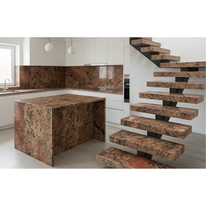 Escaleras de Granito Rojo Volcánico Natural, Pulido y Flameado, de Calidad de Exportación India, Duraderas, Ligeras, Cortadas a Medida, Modernas, Grandes y Ecológicas - Product Image 1