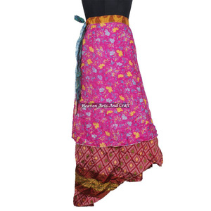 100 Formas de Usar el Pañuelo Mágico de Seda Vintage de la India de 38 Pulgadas, Pañuelo Largo de Seda Vintage para Mujer, Falda Envolvente de 2 Capas Reversible - Product Image 6