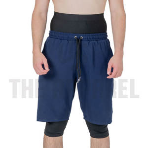 Pantalones Cortos Awrah con Logotipo Personalizado, 100% Poliéster, Color Blanco Sólido, Ropa de Playa Musulmana para Hombre, Cubre Awrah de 2 Capas, Transpirable y de Secado Rápido - Product Image 6