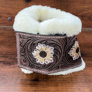 Luxury Wholesale Handmade <b>Tooled</b> Genuine <b>Leather</b> Floral Design Horse English Small Boot Wrap Cowhide <b>Leather</b> Soft Accessories - Product Image 5