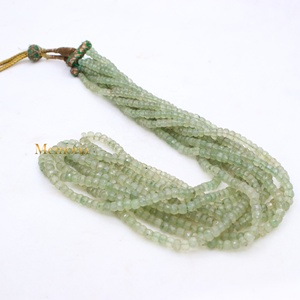 สร้อยคอเม็ดพลอยมรกตธรรมชาติทรงกลมเหลี่ยมเพชรพลอย 5 เส้น ขายส่ง Memoria Jewels - Product Image 6