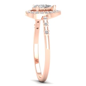 Bague halo en argent sterling 925 certifiée GRA avec moissanite, fabriquée par REYES, pour femme, cadeau d'anniversaire idéal, bijoux raffinés - Product Image 3