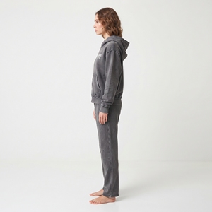Conjunto de Sudadera con Capucha y Pantalones Jogger para Mujer, Estilo Acid Washed, Algodón Desgastado, Chándal Vintage Casual Streetwear, con Logotipo Personalizado - Product Image 3