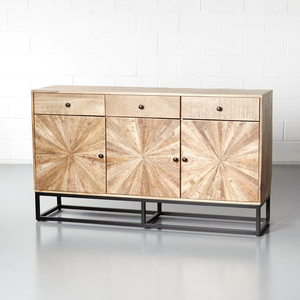Luxury Beautiful Solid Wood Sideboard <b>Cabinet</b> with Ample <b>Storage</b> Wooden Buffet Unit for <b>Dining</b> <b>Room</b> Living <b>Room</b> Furniture - Product Image 2