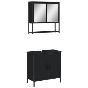ชุดเฟอร์นิเจอร์ห้องน้ำไม้เอ็นจิเนียร์สีดำขนาดมาตรฐาน - Product Image 2