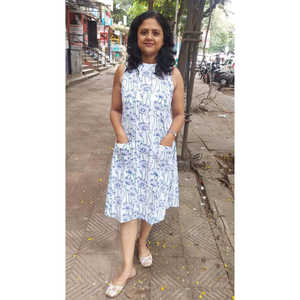 Bloque Blanco Impreso Hasta La Rodilla Una Pieza - Product Image 1