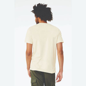 T-shirt unisexe blanc à col en V de 4,2 oz, 100 % coton peigné Airlume, manches courtes, jersey essentiel en polyester/coton - Product Image 3