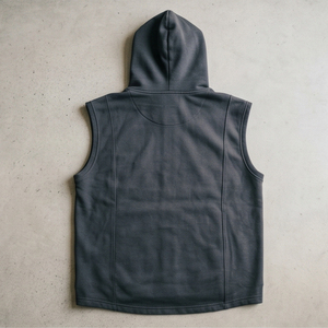 Haut à capuche sans manches OEM pour homme, pull en polaire avec poche avant, débardeur décontracté pour homme - Product Image 2